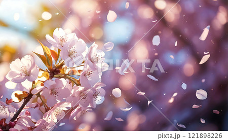 美しい桜の花と春の香り　生成AI 121898226