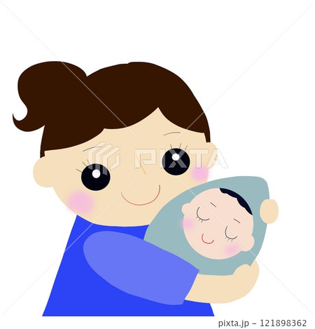 赤ちゃんを抱っこする女性 赤ちゃんを抱っこする女性 121898362