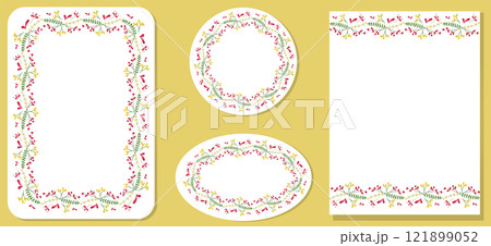 Elegant floral frames and templates with copy space. For wedding invitation, birthday, Mother's Day card, tag, flyer, poster, banner, brochure, menu, advertisement and events. 121899052