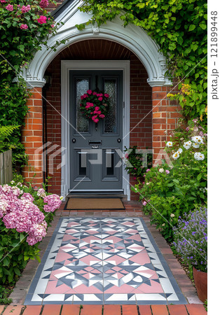Floral garden entrance 121899448