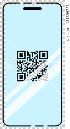 Smartphone QR code reading Light blue glass Smartphone QR code reading Light blue glass 121899771