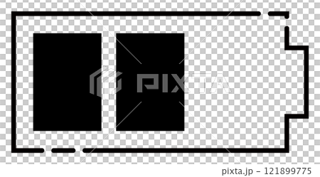 バッテリーアイコンのイメージ 残り2 黒 バッテリーアイコンのイメージ 残り2 黒 121899775