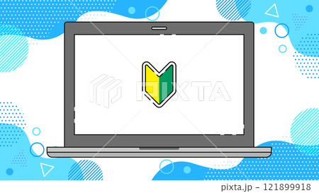 パソコン初心者のイメージ 背景 幾何学模様 水色 ブルー 121899918