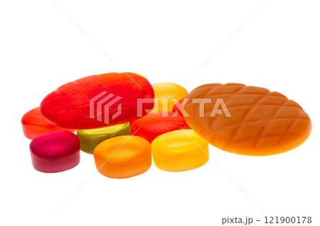 jelly fruit candies isolated 121900178