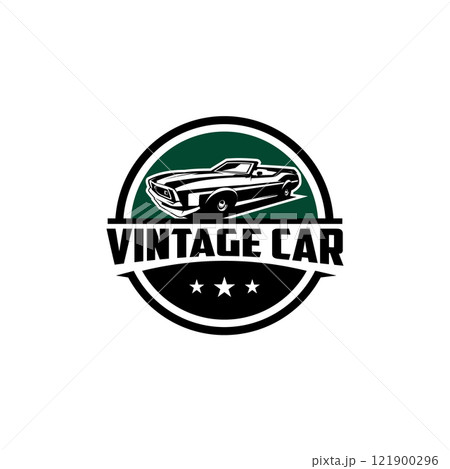 car legend 1968 Shelby Mustang silhouette. isolated vector logo. best for logo, badge, emblem, icon, sticker design. available in eps 10 121900296