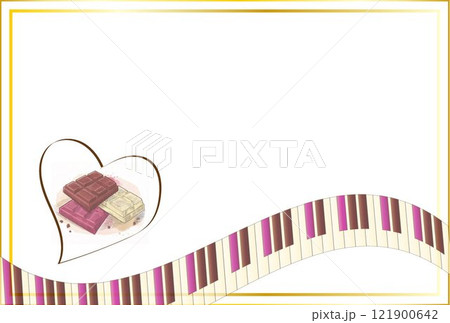 バレンタインチョコピアノカード 121900642