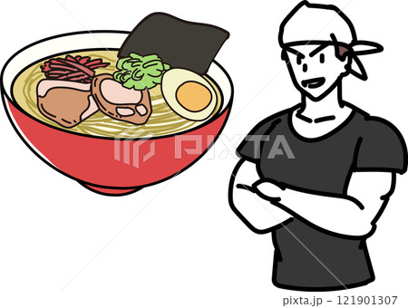 ラーメン屋店主と豚骨ラーメン 121901307