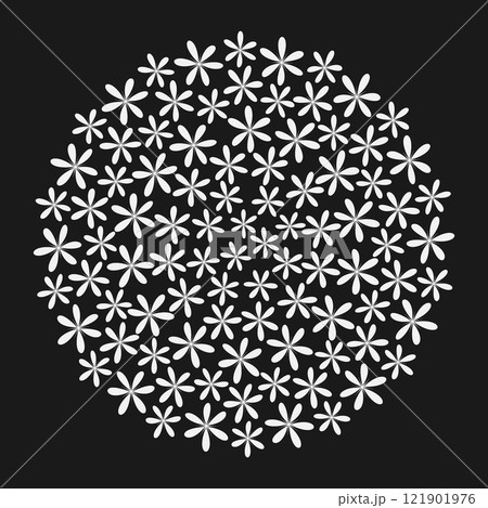 Abstract flowers Circular decorative background texture Light on dark backdrop. Cards Wallpaper idea Abstract flowers Circular decorative background texture Light on dark backdrop. Cards Wallpaper idea 121901976