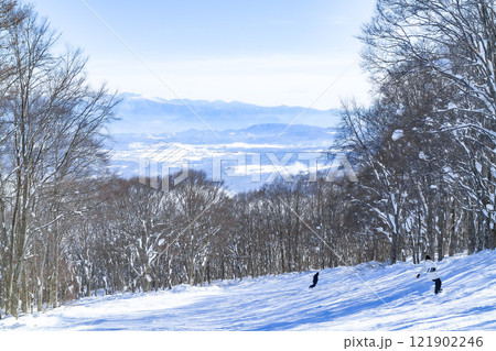 晴れた日のスキー場 121902246