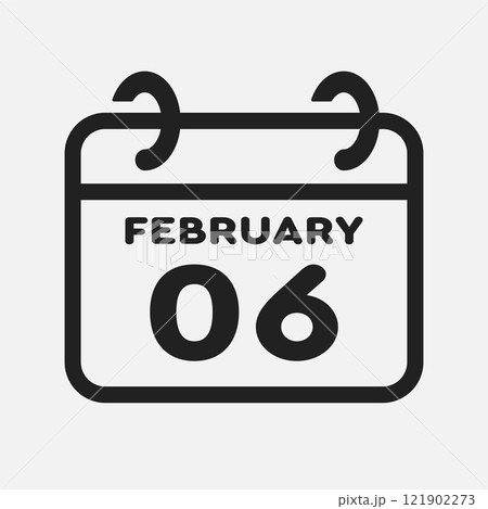 Icon page calendar day - 6 February 121902273