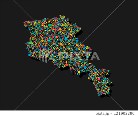 Creative map Armenia from random colorful dots Creative map Armenia from random colorful dots 121902290