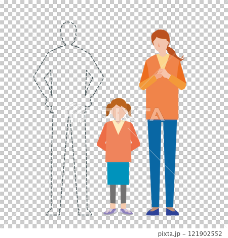 ひとり親世帯のイラスト 121902552