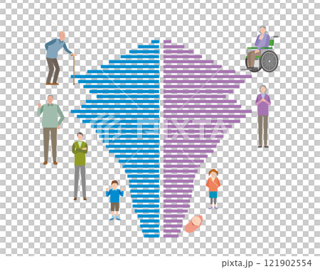 Population pyramid illustration 121902554