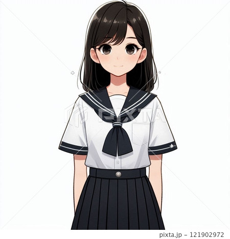 セーラー服の模範的な女の子 121902972