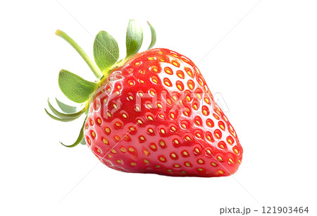 大きくてジューシーな真っ赤な苺　背景透明 121903464