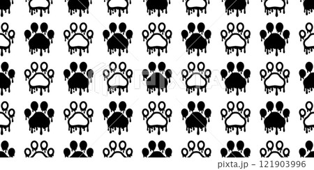 dog paw seamless pattern footprint Flowing splash graffiti color Sagging cat pet french bulldog puppy kitten bear vector cartoon doodle gift wrapping paper repeat wallpaper illustration scarf isolated 121903996