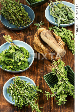 Different fresh herbs. Different fresh herbs. 121904117