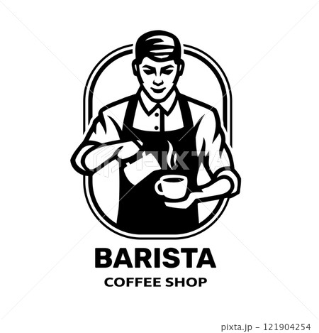 Coffee barista logo. Coffee barista logo. 121904254