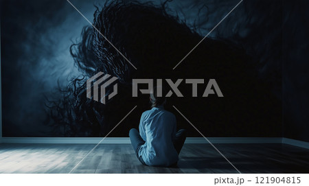 A dark and thought-provoking photograph of a...のイラスト素材 [121904815] - PIXTA
