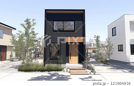 住宅イメージ　一戸建てのイラスト 121904916