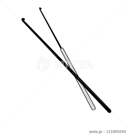 two crochet hook on white background 121905050