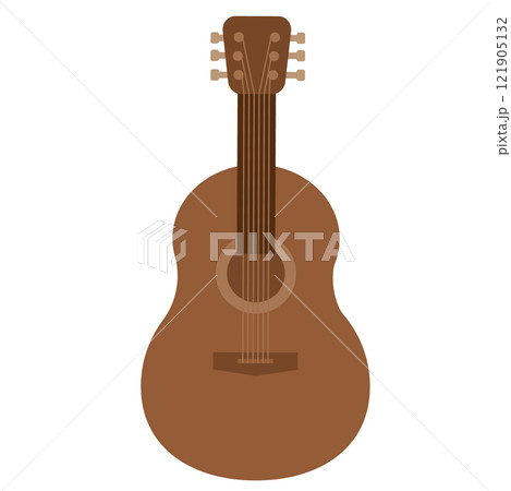 シンプルなアコースティックギターのイラスト 121905132
