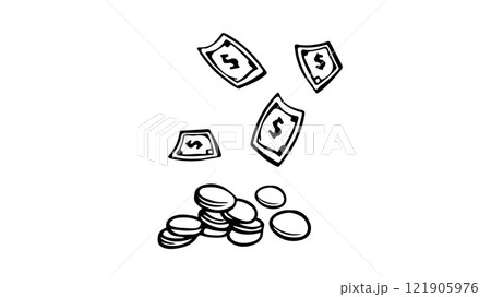 One line money wallet. Online market trade concept. Hand drawn sketch continuous line. E-commerce finance banking profit system icon vector illustration 121905976