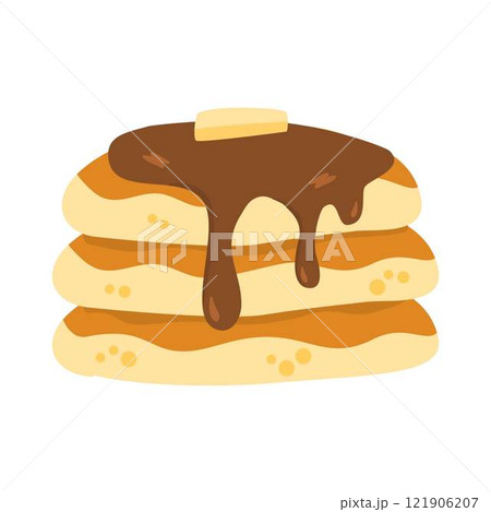 Delicious hand-drawn pancakes breakfast Delicious hand-drawn pancakes breakfast 121906207