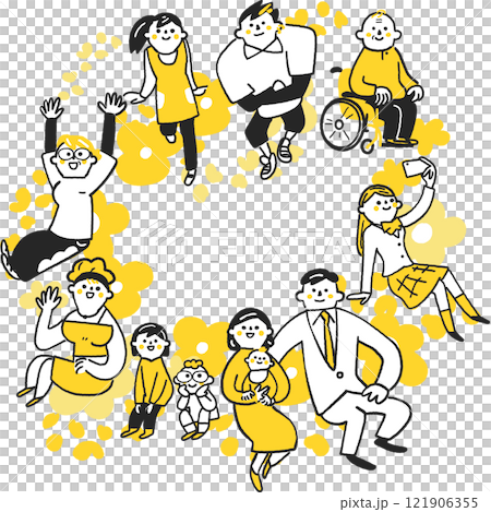 People of different ages and lifestyles gathering in a circle stock illustration People of different ages and lifestyles gathering in a circle stock illustration 121906355