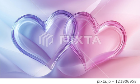 重なり合う透明なハート 121906958