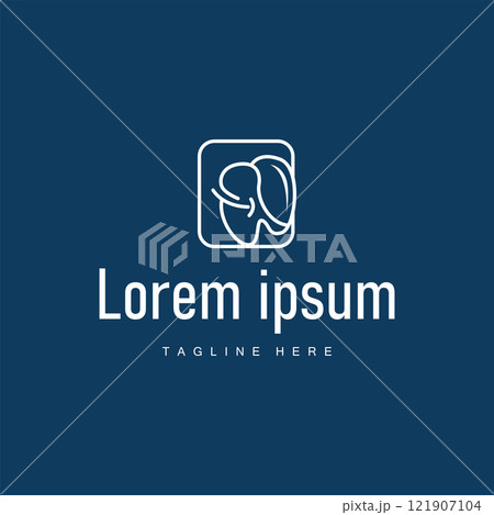 dental health care logo with simple minimalist concept health template illustration symbol 121907104