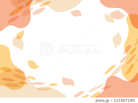 流体シェイプと枯葉の抽象的なフレーム 流体シェイプと枯葉の抽象的なフレーム 121907199
