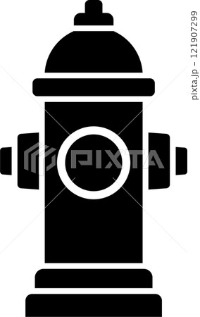 Fire hydrant simple black and white icon Fire hydrant simple black and white icon 121907299