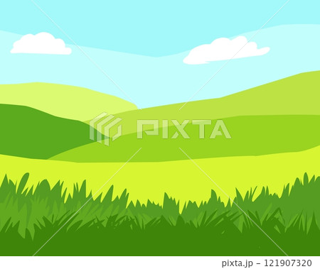 summer landscape with green hills summer landscape with green hills 121907320