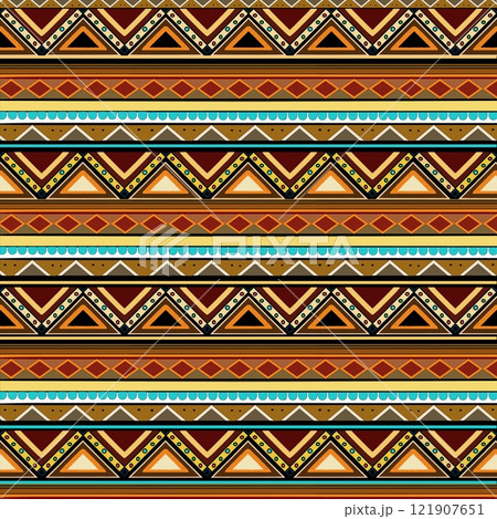 This ethnic African fabric pattern features vibrant red, green, and orange tones, ethnic capturing the essence of Pyramid Egypt art. The intricate design combines ethnic traditional and modern element This ethnic African fabric pattern features vibrant red, green, and orange tones, ethnic capturing the essence of Pyramid Egypt art. The intricate design combines ethnic traditional and modern element 121907651