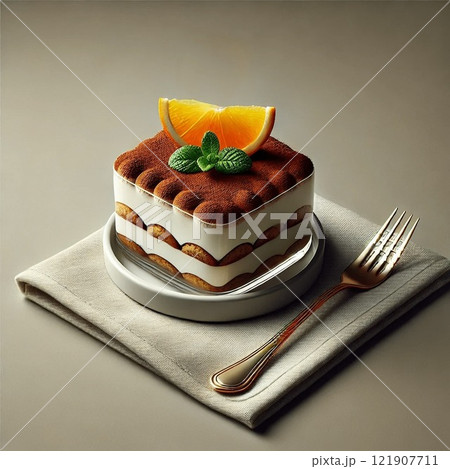 オレンジとミントで彩られたティラミス オレンジとミントで彩られたティラミス 121907711