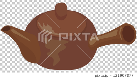 Teapot illustration Japanese tableware Vector material 121907877
