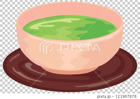 綠茶抹茶日本茶向量素材 121907878