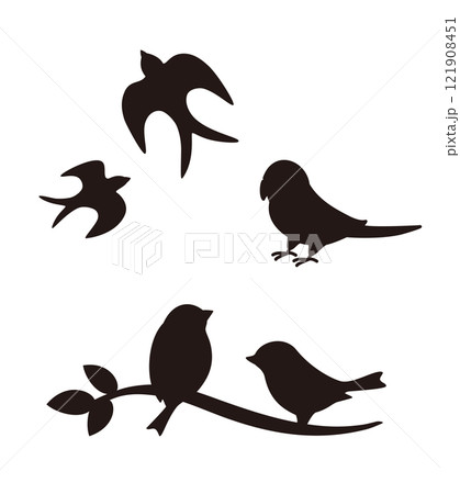 鳥のシルエット イラストセット 鳥のシルエット イラストセット 121908451