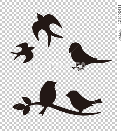 鳥のシルエット イラストセット 鳥のシルエット イラストセット 121908451