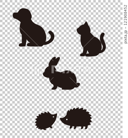 Animal silhouette illustration set 121908452
