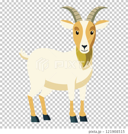 Adorable Goat Icon Vector - Whimsical Cartoon Design for Children's Illustrations and Graphics 121908515