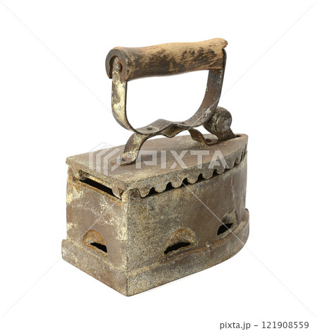 Old rusty iron isolated in white 121908559