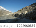 Beautiful view of Spiti valley arid landscape enroute Kaza, Himachal Pradesh, India. 121908685
