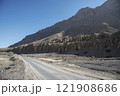 Beautiful view of Spiti valley arid landscape enroute Kaza, Himachal Pradesh, India. 121908686