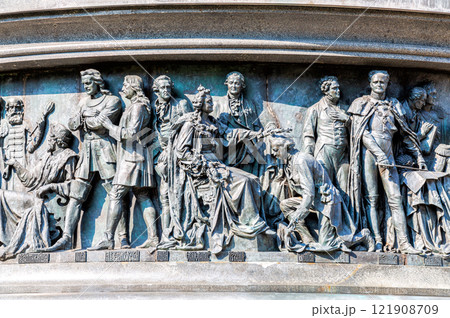 Fragment of monument to the Millennium of Russia (1862). Builded in honor of the millennial anniversary Fragment of monument to the Millennium of Russia (1862). Builded in honor of the millennial anniversary 121908709