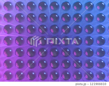 整列した先の丸い棒の3Dイラスト 整列した先の丸い棒の3Dイラスト 121908810