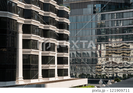 Beautiful view of modern building in the bangkok city. 121909711