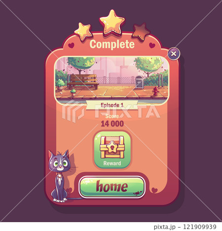 Graphic user interface complete window Graphic user interface complete window 121909939