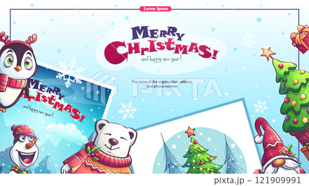 Christmas New Year postcard 121909991